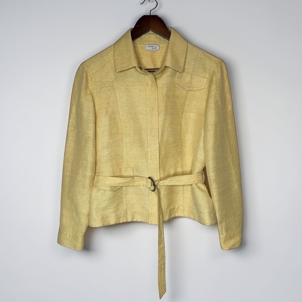 Akris Punto Light Yellow Belted Utility Jacket